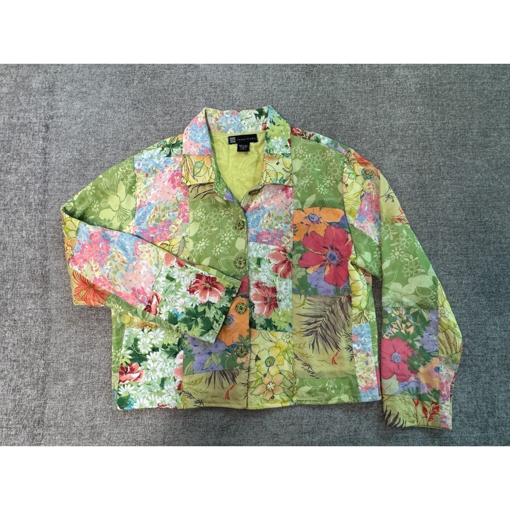Casual Studio Patchwork Floral Lined Jacket Boho Cottagecore Women S Rayon‎